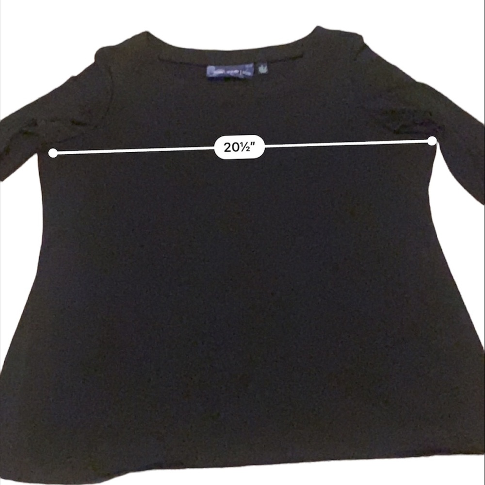Susan Graver black crew neck top - Picture 5 of 8